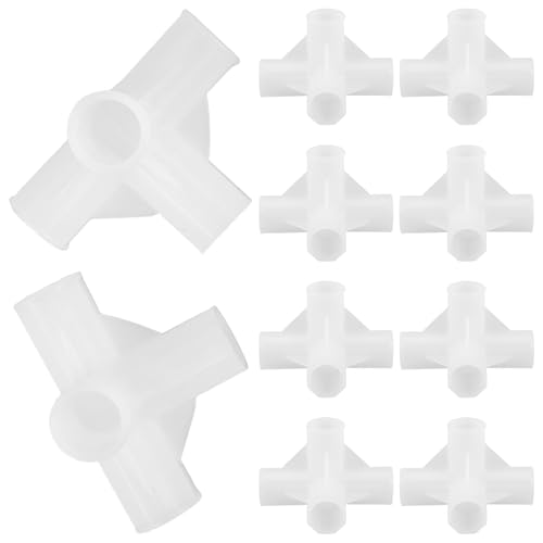 Alipis Conectores de Armario de Plástico Blanco, 10 Piezas, Acopladores de Tubería de 90 Grados para Estantes Organizadores Portátiles Instalación Rápida y Diseño de Cuatro Vías