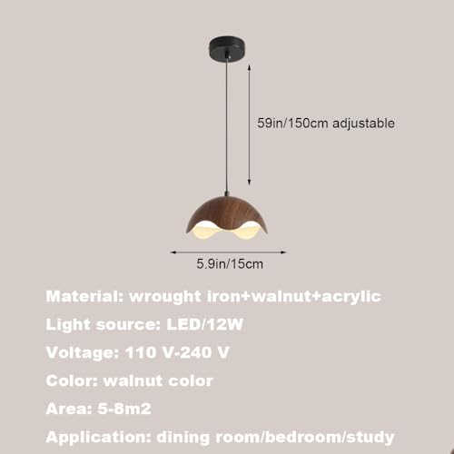 Lustre de chevet médiéval LED à économie d'énergie en bois