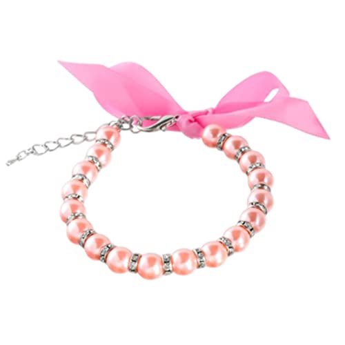 Skrskr Collier pour Animaux de Compagnie avec Perle - Collier de Perles de Mode pour Animaux de Compagnie avec Diamant Strass Bling, réglable pour Chiens Chat Chiot Chaton Chihuahua Cover