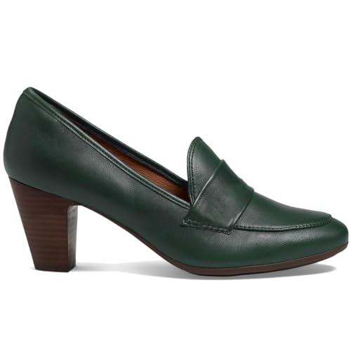 Image of SHODENSE Women Chunky Kitten Heel Pumps Shoes Round Closed Toe Slip On Suede Penny Loafers Matte Block Mid Heels Dress Loafer Almond Toe Comfort Oxford Shoes Office Work Classic Elegant 4-11 M US