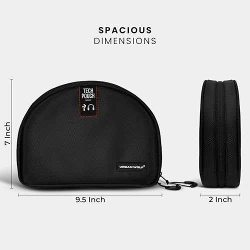 Urban Wolf Tech Pouch: The All-in-One Waterproof Travel Organizer for Cables, Adapters, Chargers, Power Banks, SD Cards, Hard Drives and other Tech essentials-Portable zippered Gadgets Organizer