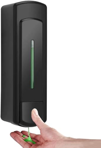 Manual Wall Mounted Single Soap Dispenser 11.8oz/350ml Black Plastic