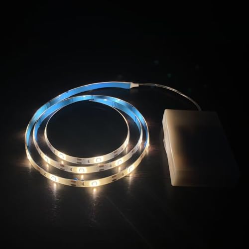 Tira de luces LED a pilas blanco cálido 1 metro miniatura 1