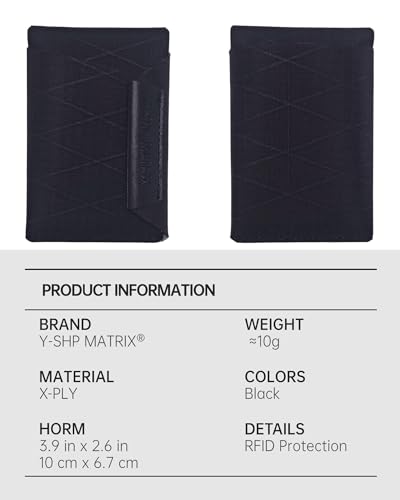 Slim Minimalist RFID Blocking Wallet - Ultra Slim Credit Card Holder for Front Pocket (3.9"x2.6") Lightweight Travel & EDC(Xply-Black)2