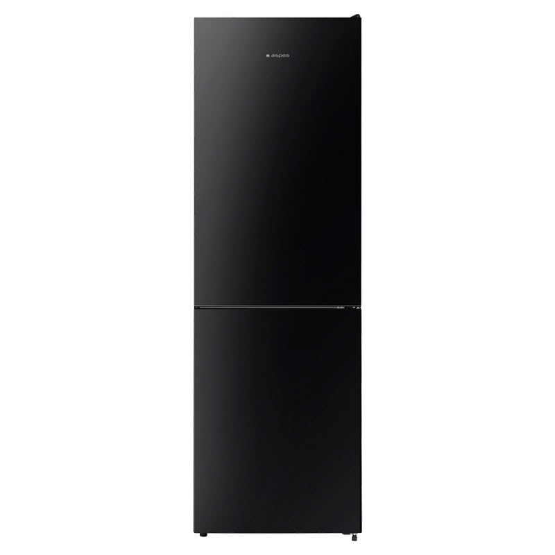 Aspes Frigorífico Combi 2 Puertas Cristal negro AC185600ENFN. Capacidad 304 Litros, No Frost, Multi AirFlow, Puerta Reversible, Bajo Nivel Sonoro, Eficiencia Energética Clase E
