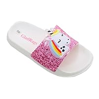 GladRags Girls Unicorn Glitter Slider, Pink Glitter, Size 1