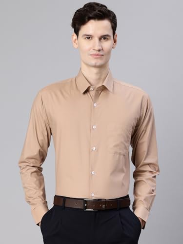 Image of Majestic Man Men's Solid Cotton Blend Wrinkle-Resistant Slim Fit Easy-Iron Formal & Office Wear
