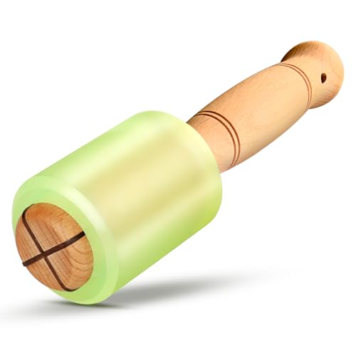 Delenius Wood Carving Mallet 12 oz - Non-Slip Woodworking Hammer for Chisels, Gouges & Carving Tools, Light Green Urethane Head