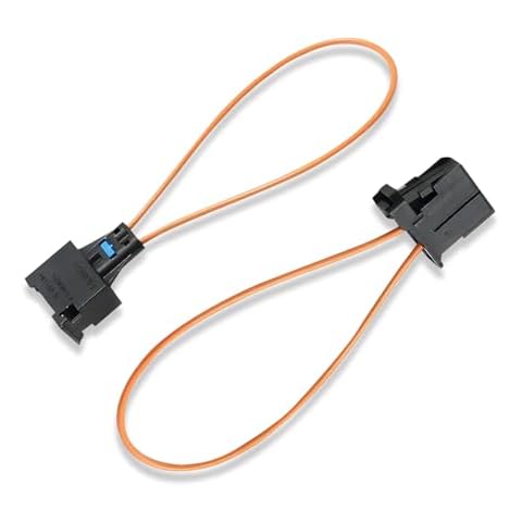 Ajxn 2 Pack Car Fiber Optic Loopback Cable, Automatic Diagnostic Function, Portable Waterproof Bendable Design, Universal Automotive Fiber Optic Test Loop Accessories (Black & Orange) Cover