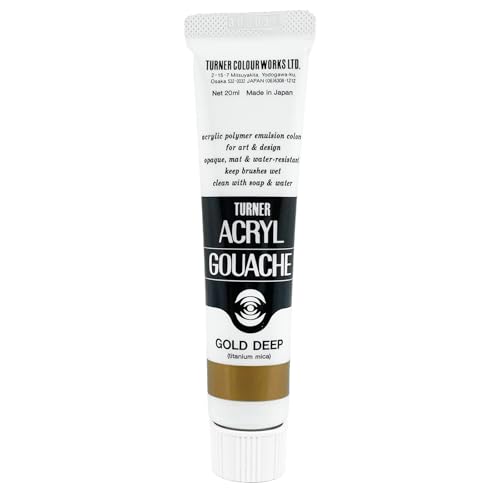 Turner Colour Works Acryl Gouache Artist Acrylic Paint - Single 20 ml Tube - Gold Deep