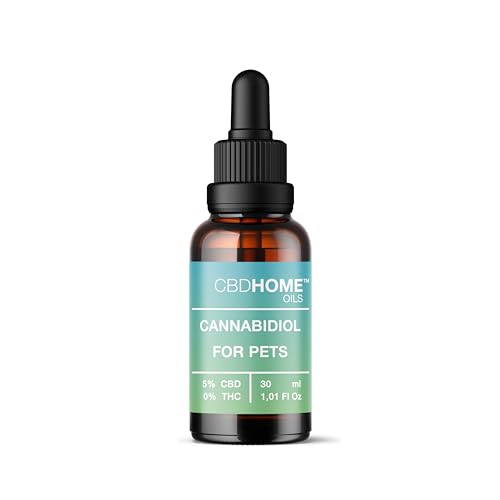 CBD Home Pets - Olio con CBD al 10% - 50 ml - Adatto per Animali: Cani e Gatti - Formula con 5.000 MG di cannabidiolo - Base di Olio d’Oliva Biologico - Prodotto nell’UE