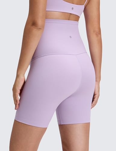 Image of CRZ YOGA Maternity Biker Shorts 6 inch | Butterluxe, Extremely Soft, Gentle Compression, Yoga, Super High Rise, U-shaped Belly, Pregnancy and Postpartum