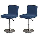 Bifaunvogel Bar Stools Cover with Back Velvet Barstools Slipcovers Stretch Counter Height Bar Stool Covers Protector Square Swivel Barstool Covers for Kitchen Bar Set of 2 Navy
