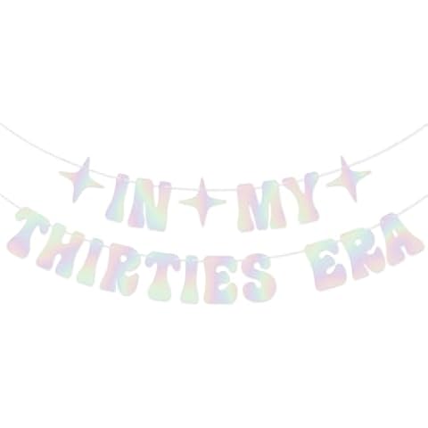 Holographic In My Thirties Era Banner for 30th Birthday Party Singer Birthday Party Decorations Cover