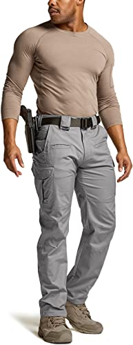 Image of CQR Men's Flex Stretch Tactical Pants, Water Resistant Ripstop Cargo Pants, Lightweight EDC Outdoor Work Hiking Pants