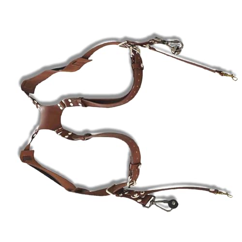 equlup Sangle en cuir pour appareil photo, double sangle souple réglable à dégagement rapide pour appareil photo avec support de trépied de 6,35 mm, marron, #711