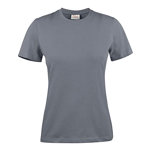 T-shirt femme gris acier imprimé vêtement taille S mode décontractée
