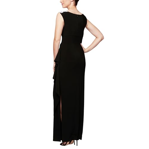 Image of Alex Evenings Women's Long Column Dress with Sweetheart Neck (Petite and Regular)