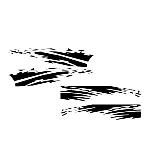 Image of (4PCS) Striped Truck Sticker Bed Mud Splash Kit Racing Striped Rear Lathe Decal Vinyl Trim Accessories Waterproof Door Body Side Decal Trim for Truck Pickup SUV Vehicles (Black)