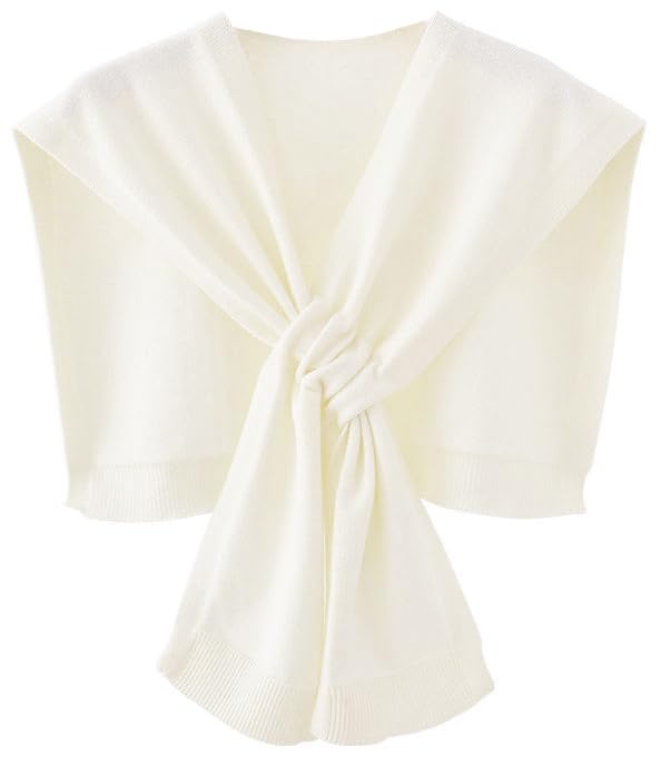 Womens Knitted Shawl Tie Up Knotted Scarf Tops Pashmina Shawls Shoulder Cape Chic Wraps Cape for Vacation Office