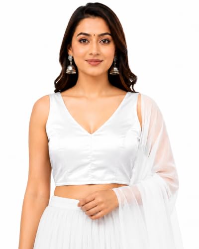 Buy Readymade Saree Blouse V-Neck Deep Back with Dori Black