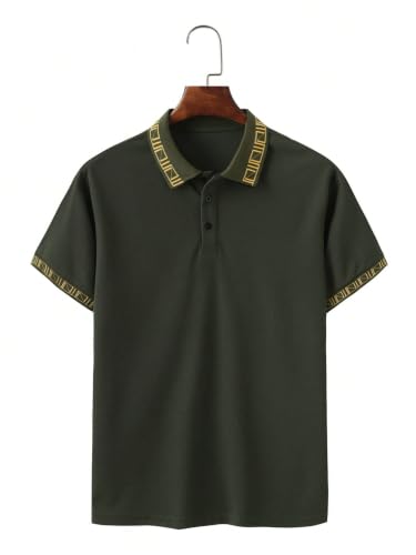 Image of GRECIILOOKS Tshirt for Man | Polycotton Regular Fit Half Sleeve Mens Tshirt | Polo Casual T Shirt for Man | Perfect for Golf, Travel & Outdoor Casual Look