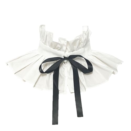 Victorian Ruff Collar for Women Detachable Pleated Ruffle Necklace - Renaissance Faux Shawl Collar Costume Accessory