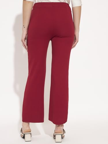 Image of Vogaan Women High Rise High Waist Trousers Flared Korean Style Formal Pants| Elegant Workwear for Office, College & Events