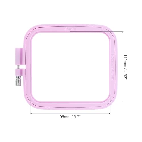Image of PATIKIL 1 Pieces Square Embroidery Hoops Square Cross Stitch Hoops Frames ABS Plastic Embroidery Hoops for DIY Sewing Tools for Art Craft, Light Purple