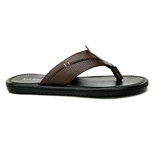 Image of San Frissco Men's Sandal Summer Chappal with Sturdy Grip /Ultra Soft Lightweight Durable Chappal for Outdoor Use /Festive Ethnic Wedding Slip on Slippers for Men