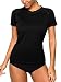 ATTRACO rashguard for womens solid sun protection swim tee black large