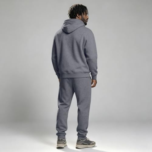 Mens Sweat Set Hooded Sweatshirt Fleece Track Pants Jogger 2 Piece Outfits - image 5