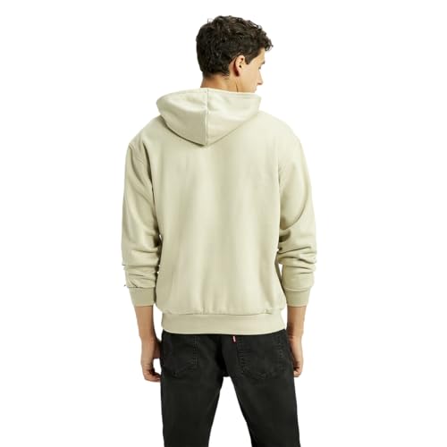 Image of Levis Men's Brand Logo Beige Hooded Sweatshirt