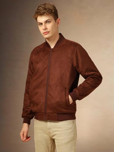 Image of Dennis Lingo Men Regular Fit Suede Fabric Full Sleeves Solid Jackets