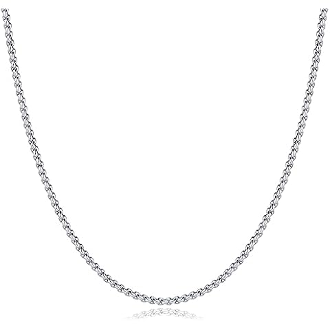 Silver Chain for Men - Box Chain for Men 2mm Silver Chain Necklace for Men Diamond Cut Mens Silver Chain Sterling Silver Necklace for Men Sterling Silver Chain 20 Inch Box Chain for Men Mens Jewelry Cover
