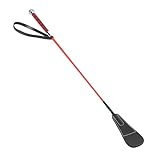 RiToEasysports Pferdepeitsche, Reitausrüstung, Pferde-Dressurgerte, 68 Cm Peitsche mit Gummi-Handschlaufe, Handfläche für Pferdekontrolle (Rot)