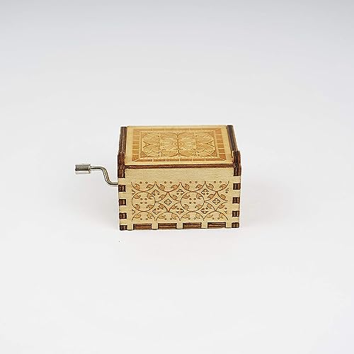 Image of Zesta Wooden Hand Cranked Collectable Engraved Music Box (Happy Birthday Colorful)