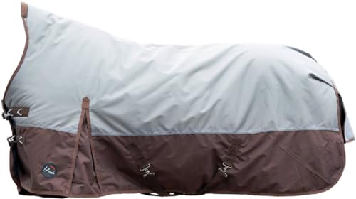 Couverture highneck HKM Norwich 600D 100g couverture cheval imperméable paddock beige marron 145