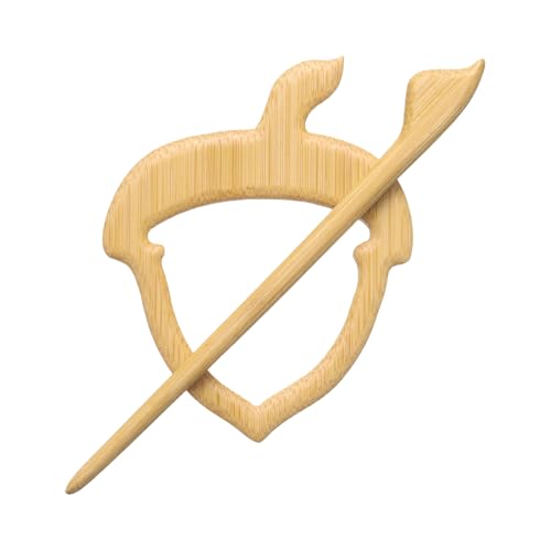 sourcing map Broche en bois en forme de châtaignier vintage pour pull mignon en bois pour femme, fille, écharpe, badge décoratif