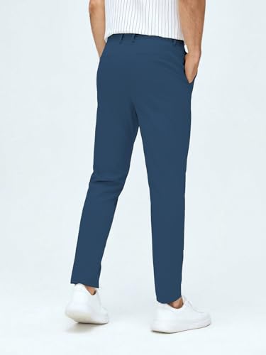 Image of AVANOVA Men's Classic Dress Pants with Side Pockets | Solid Tapered Suit Trousers, Business Formal Office Wear Regular Fit Pants, Stretchable Blend Slim Carrot Fit (Trouser 255)