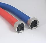 36Inch Flexible Stainless Steel Corrugated Water Heater Connector,1' FIP x 1' FIP,Hot and Cold Code Water Heater Hose,304 Stainless Steel Corrugated Pipe and Brass Connector,2(Pack)