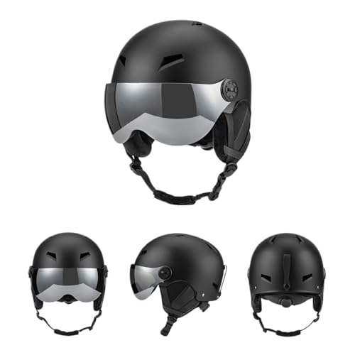 HeartTrend 滑り止めゴーグル付きのプロ仕様のスキー保護ヘルメット。さまざまなシナリオやスノースポーツに適しています。 (ブラック [レンズ + ゴーグルストラップ],Sサイズ（頭囲）[51-54cm])（Amazon）