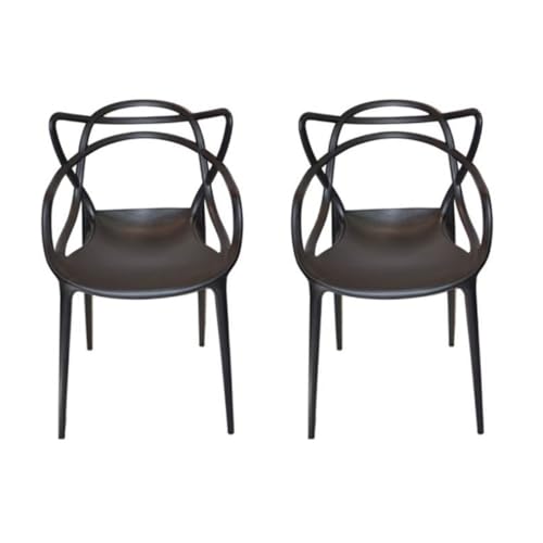 kit 2 Cadeiras Allegra Masters, Polipropileno Preto, Empilhável, Anatômica, Suporta 140kg, para Áreas Internas e Externas