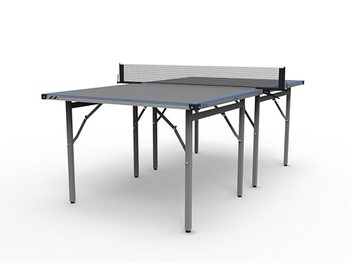 Image of Stag Midi Series Table Tennis Table - Mid-Size Portable Indoor /Outdoor Ping Pong Table, Foldable Space-Saving Design (SI-MIDITable-(Bluegrey)-M24)