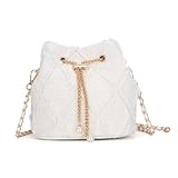 SUKUTU Denim Bucket Bag for Women Trendy Jean Purse Drawstring Crossbody Shoulder Bag Hobo Bag