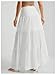RoseSeek Women's Flowy Flared Ruffle Hem A Line Maxi Skirts Elastic Waist Elegant Tiered Layer Boho Long Skirts White Plain S