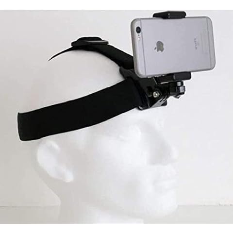 Designo Head Helmet Strap Band Mount Holder for Mobile Phone to use as Action Cameras Fits Universal iPhone Samsung Sony Huawei HTC Nokia Asus Lenovo Cover