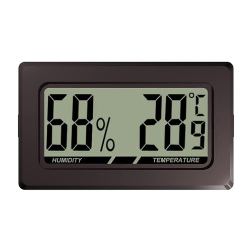 Medidor digital de temperatura y humedad – Termohigrómetro LCD, medidor de humedad termográfico digital | Medición precisa medidor fácil de leer uso interior para sala de instrumentos