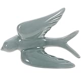 Cabilock Ceramic Birds Wall Mounted Hanging Birds Decor, Green Bird Wall Art for Indoor and Outdoor Decoration, 6.49 X 4.72 X 3.14 Inches, Lifelike Ceramic Bird Figurine for Home, Garden, Office