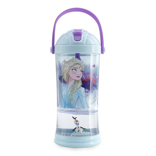 Disney Store Gobelet à paille officiel La Reine des Neiges 2 (2019) avec paille à rabat et couvercle à vis, 310 ml pour enfants à partir de 4 ans